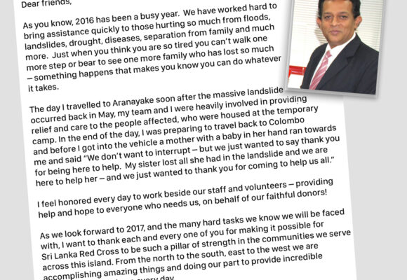 “Time to unite for the betterment of this nation” – New Year Message from the President of Sri Lanka Red Cross